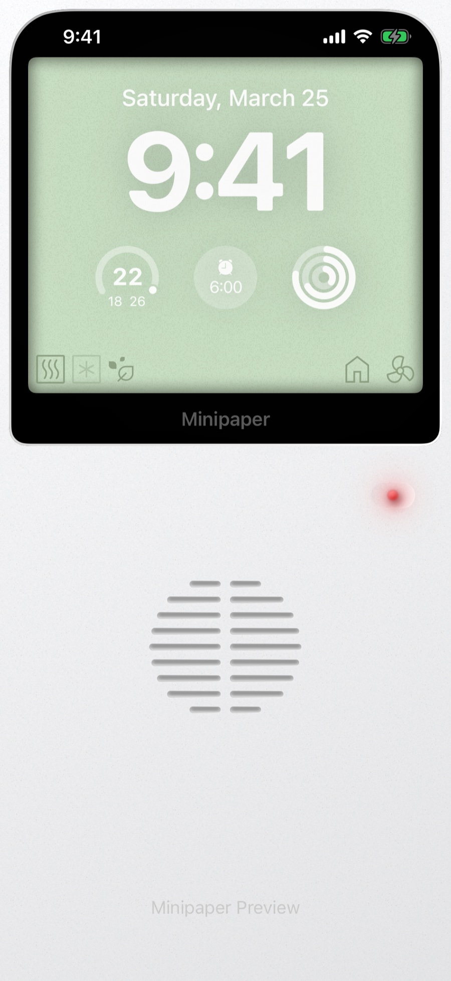 AC Remote wallpaper style in Minipaper on an iPhone Lock Screen