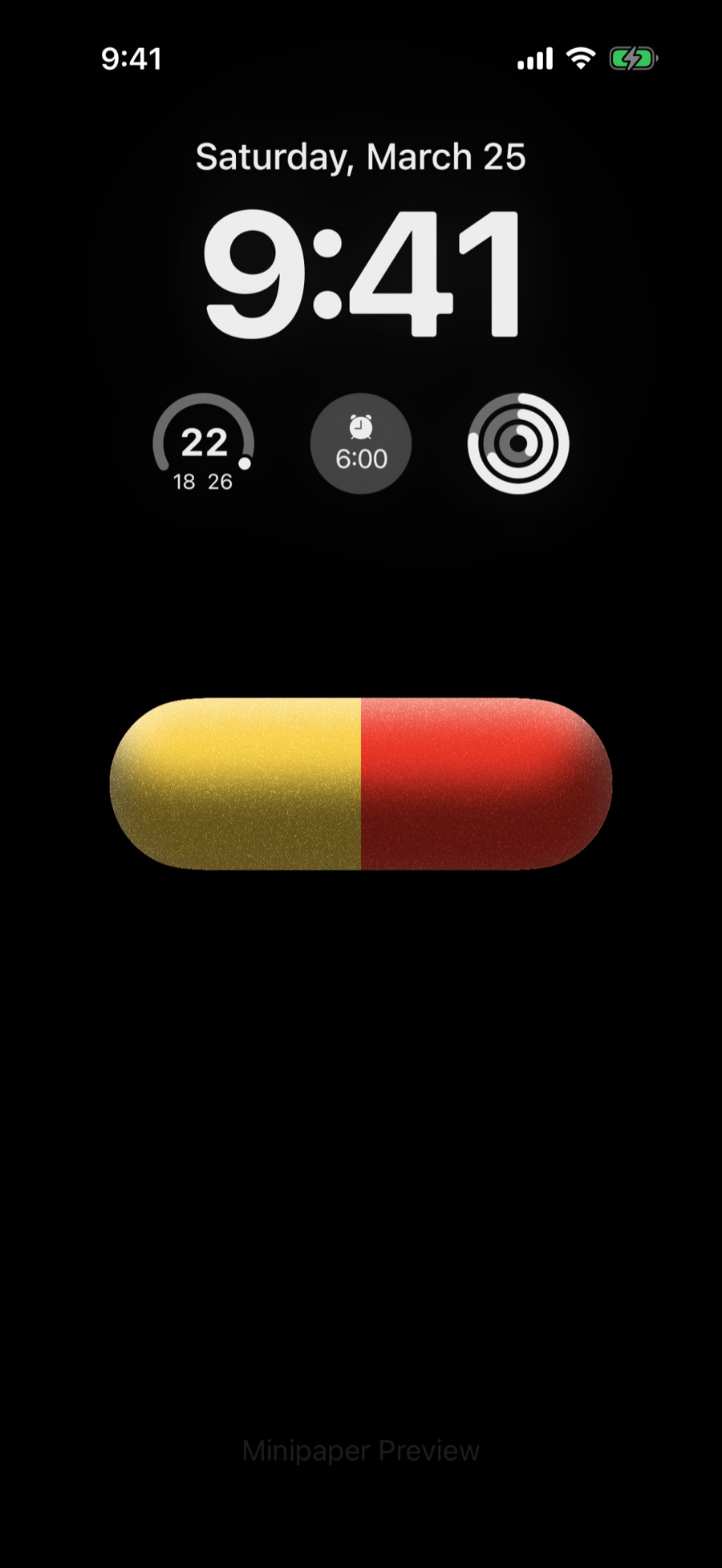 Capsules wallpaper style in Minipaper on an iPhone Lock Screen