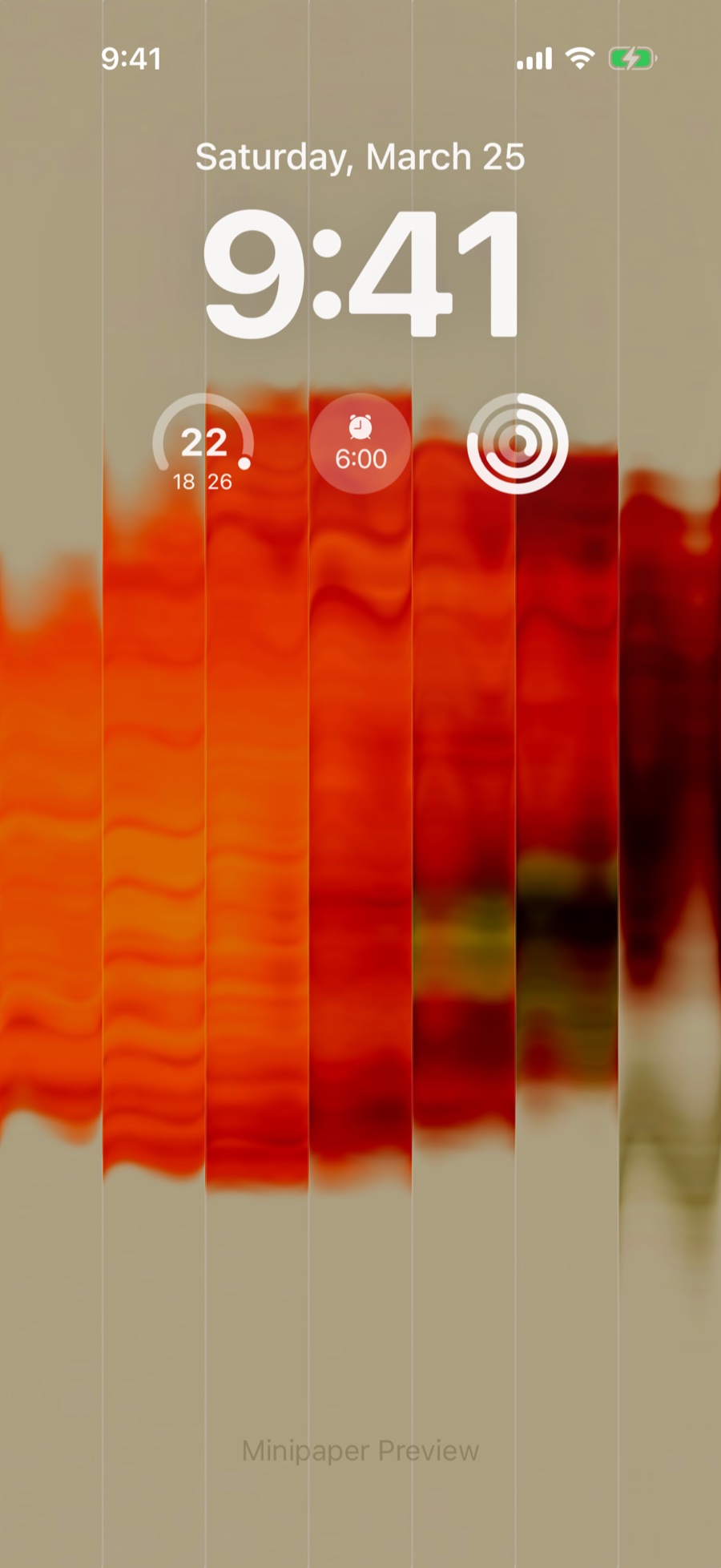 Fluted Glass wallpaper style in Minipaper on an iPhone Lock Screen