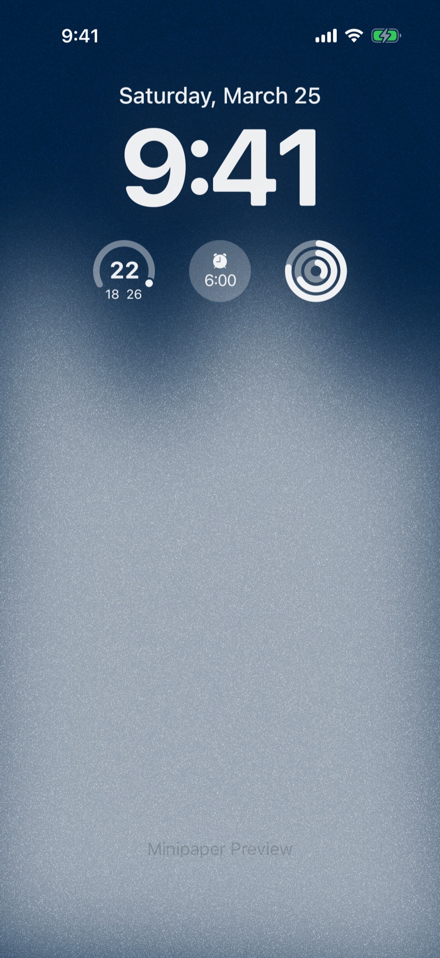 Japanese Gradient wallpaper style in Minipaper on an iPhone Lock Screen