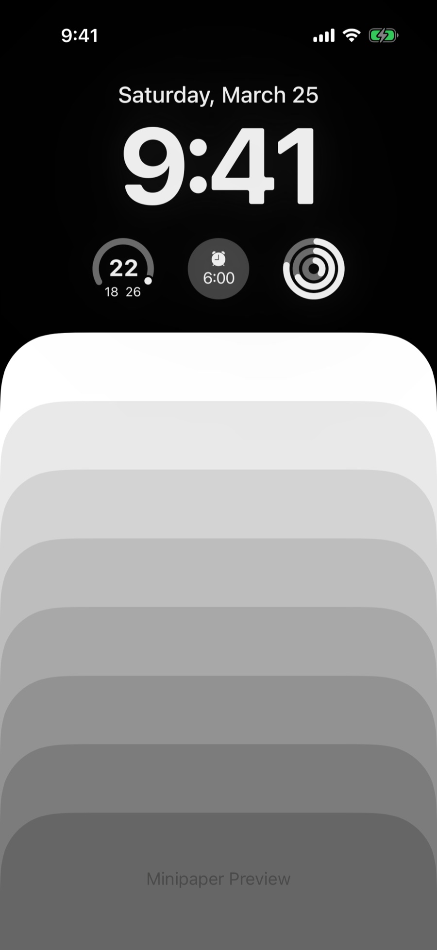 Rects wallpaper style in Minipaper on an iPhone Lock Screen