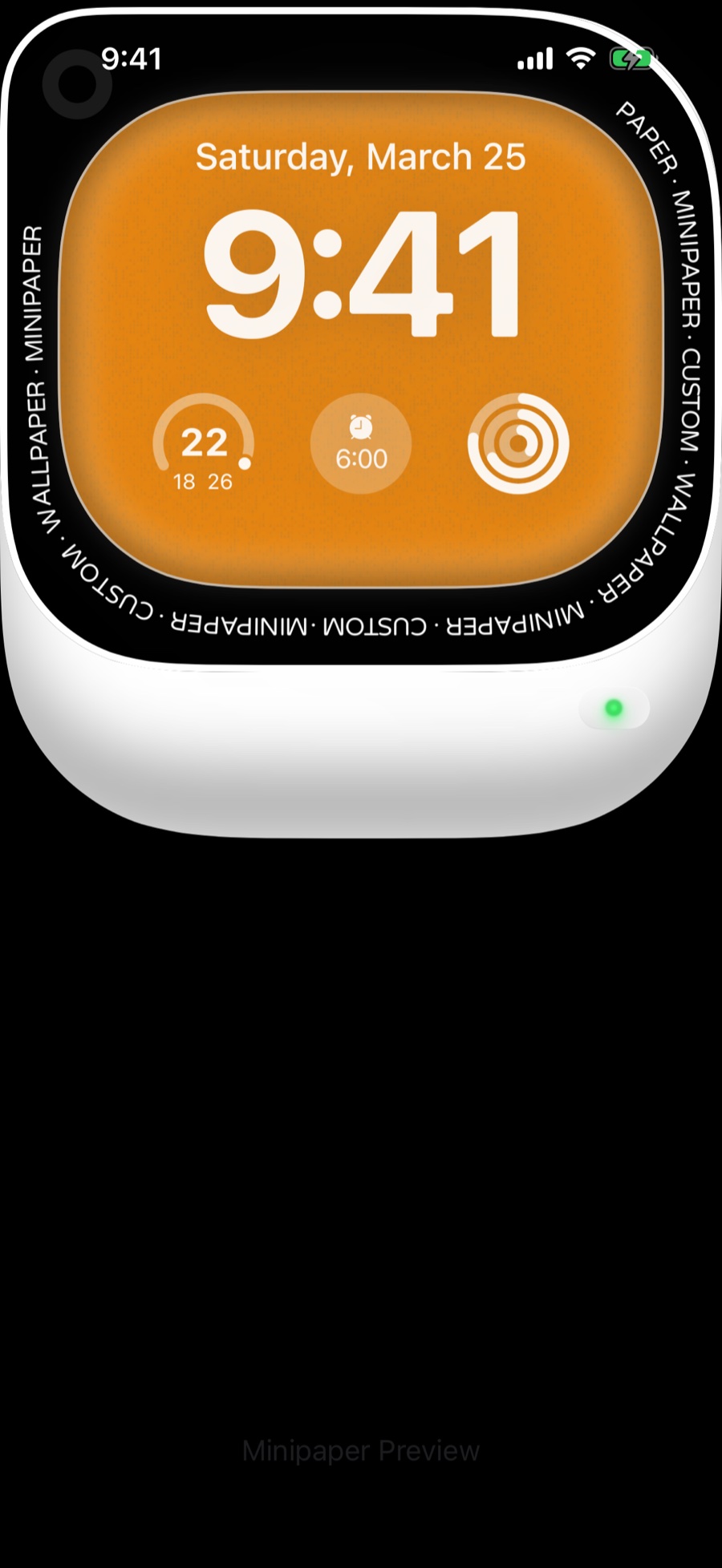 Ultra wallpaper style in Minipaper on an iPhone Lock Screen
